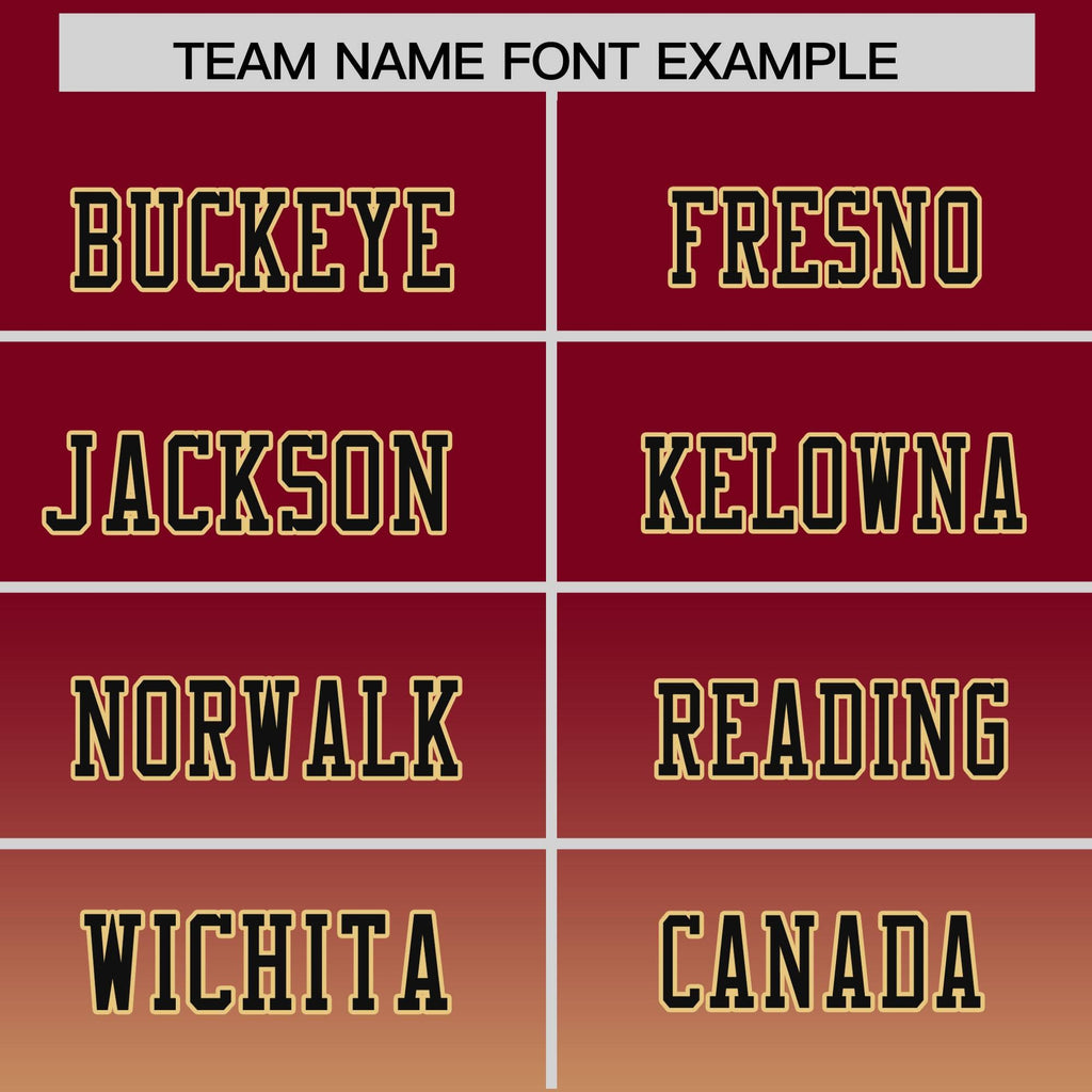 Custom Crimson Khaki Gradient Fashion Personalized Authentic Football Jersey
