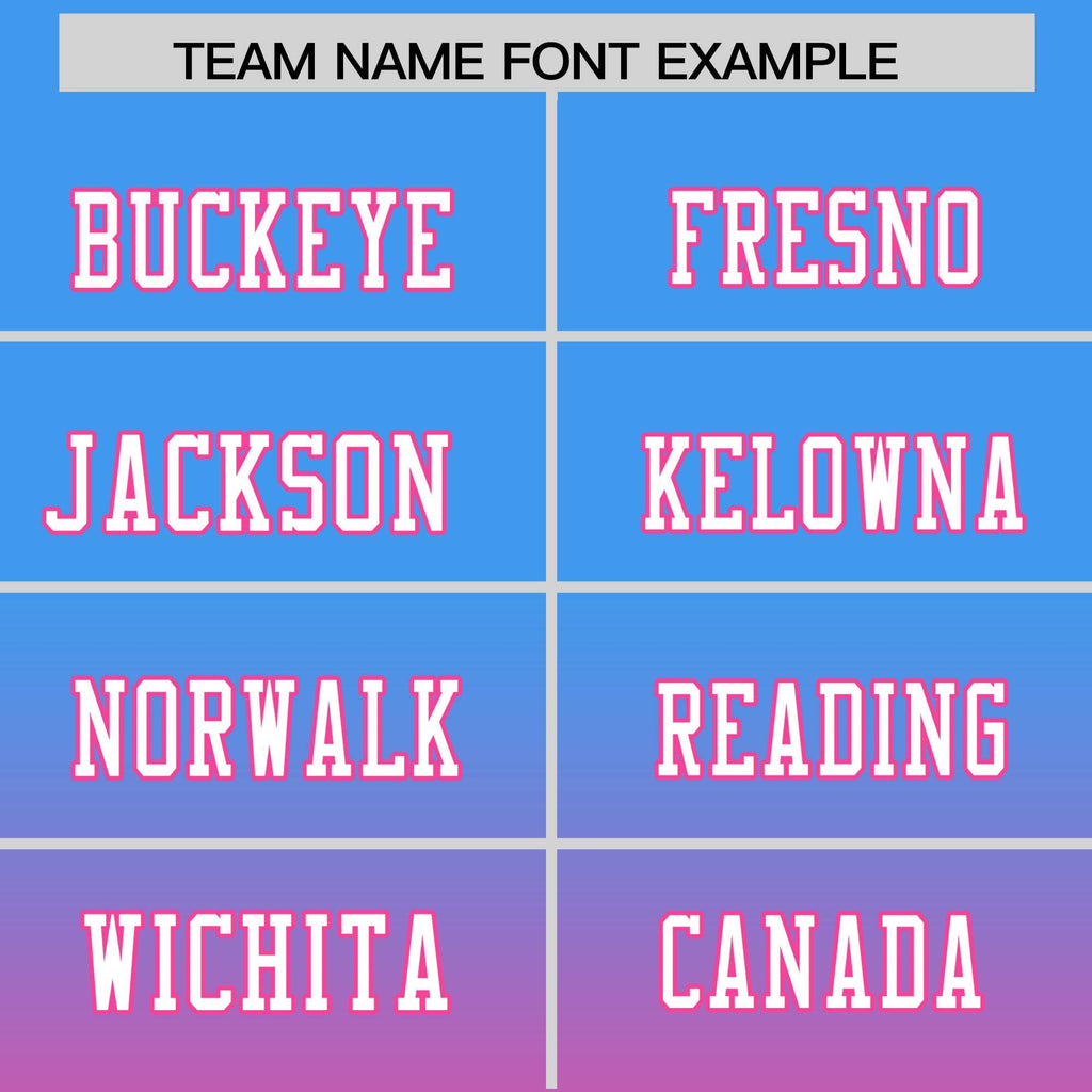 Custom Powder Blue Pink Gradient Fashion Personalized Authentic Football Jersey