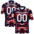 Custom Navy Red-White Personalized Camo Authentic Football Jersey