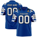 Custom Royal White-Black Personalized Camo Authentic Football Jersey