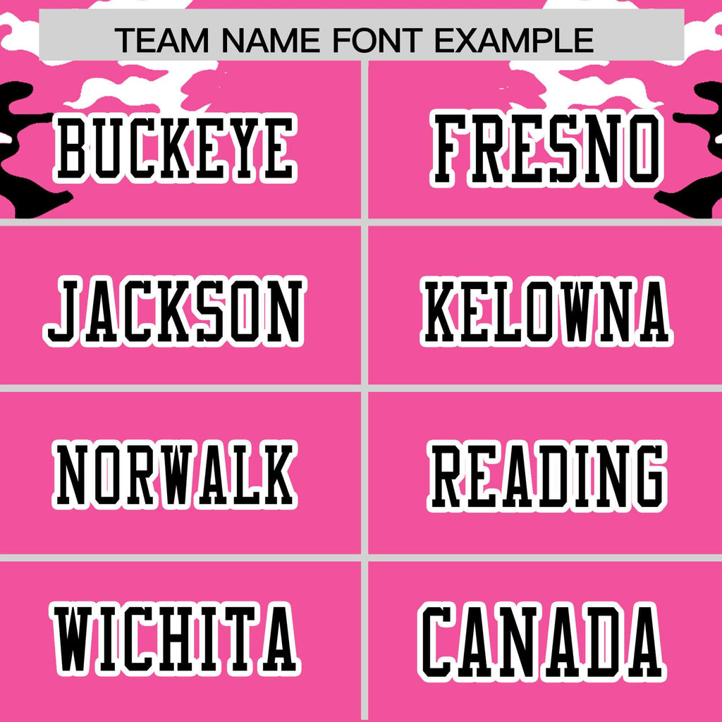 Custom Pink Black-White Personalized Camo Authentic Football Jersey