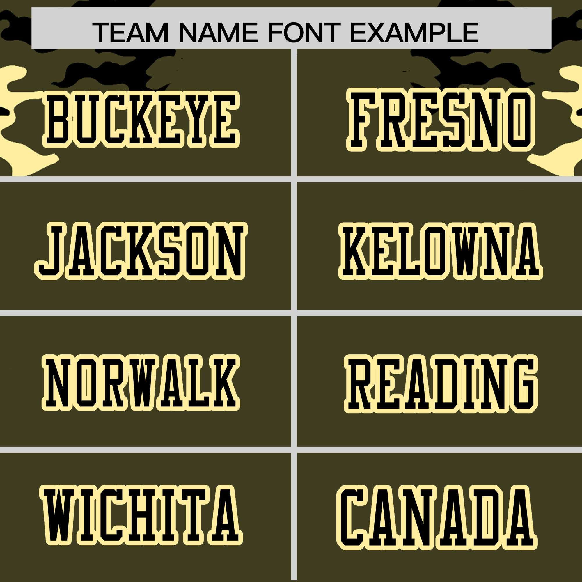 Custom Olive Black-Khaki Personalized Camo Authentic Football Jersey