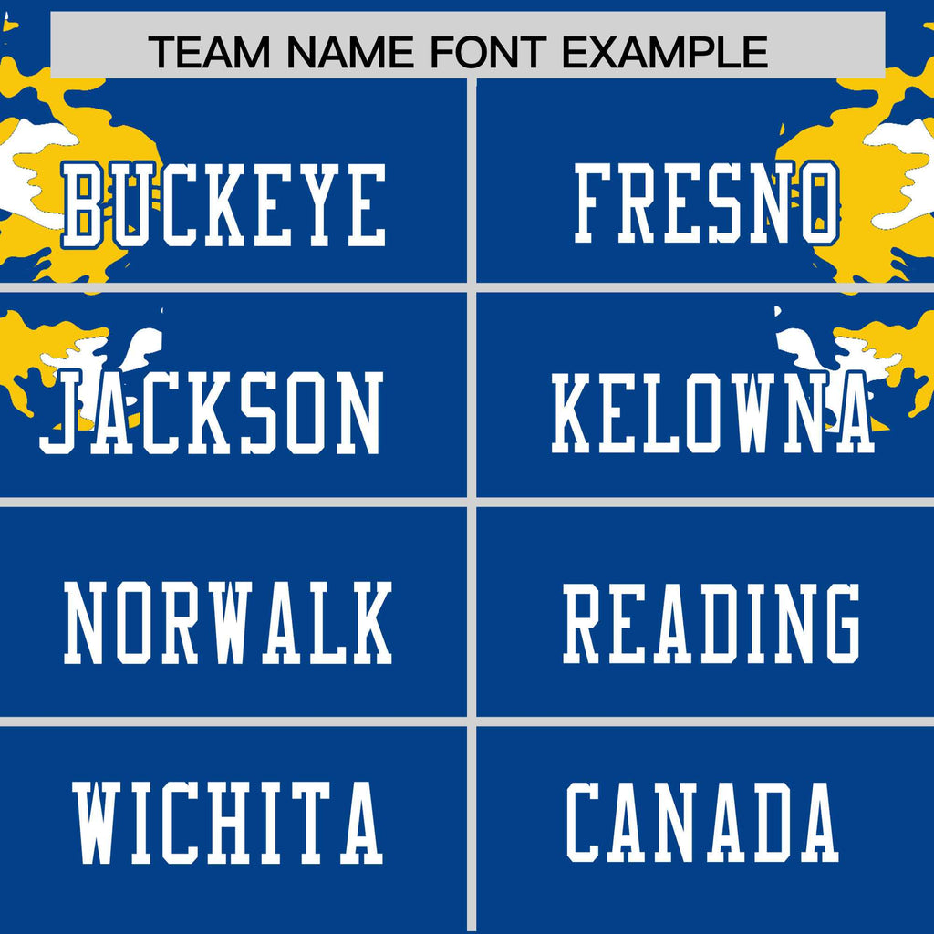 Custom Royal White Personalized Camo Authentic Football Jersey