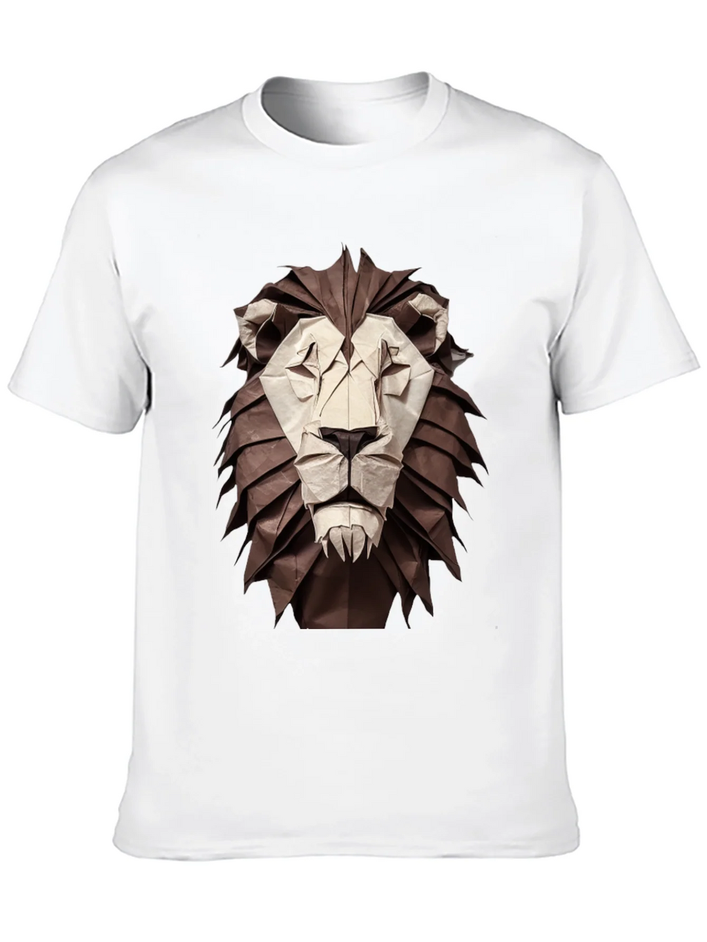 Origami Lion Graphic Tee - Unique Design