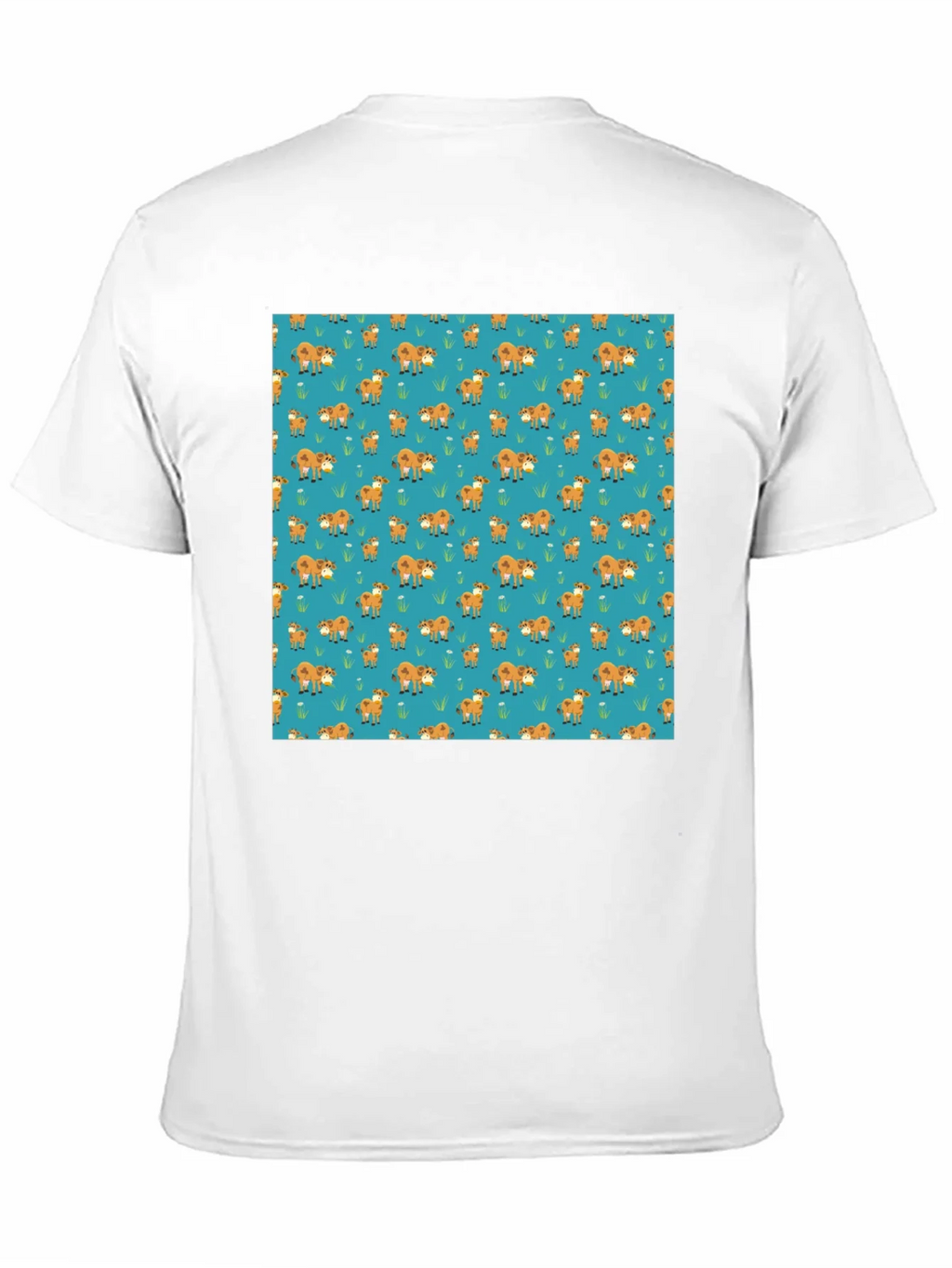 Fox Pattern Black Casual T-Shirt