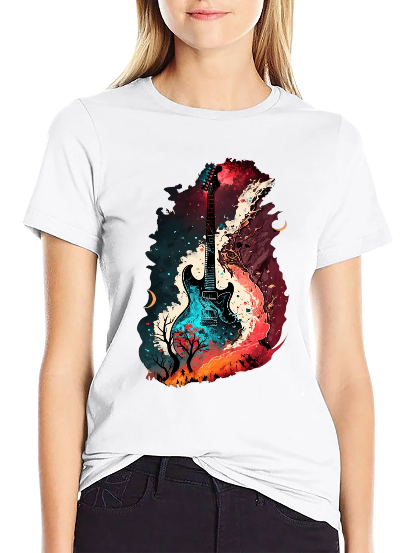 Guitar Landscape Graphic T-Shirt