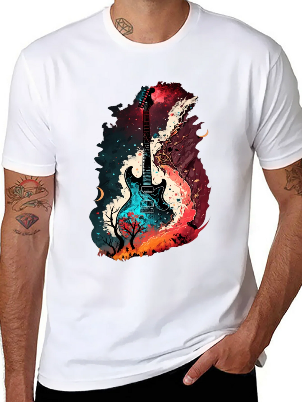Guitar Landscape Graphic T-Shirt