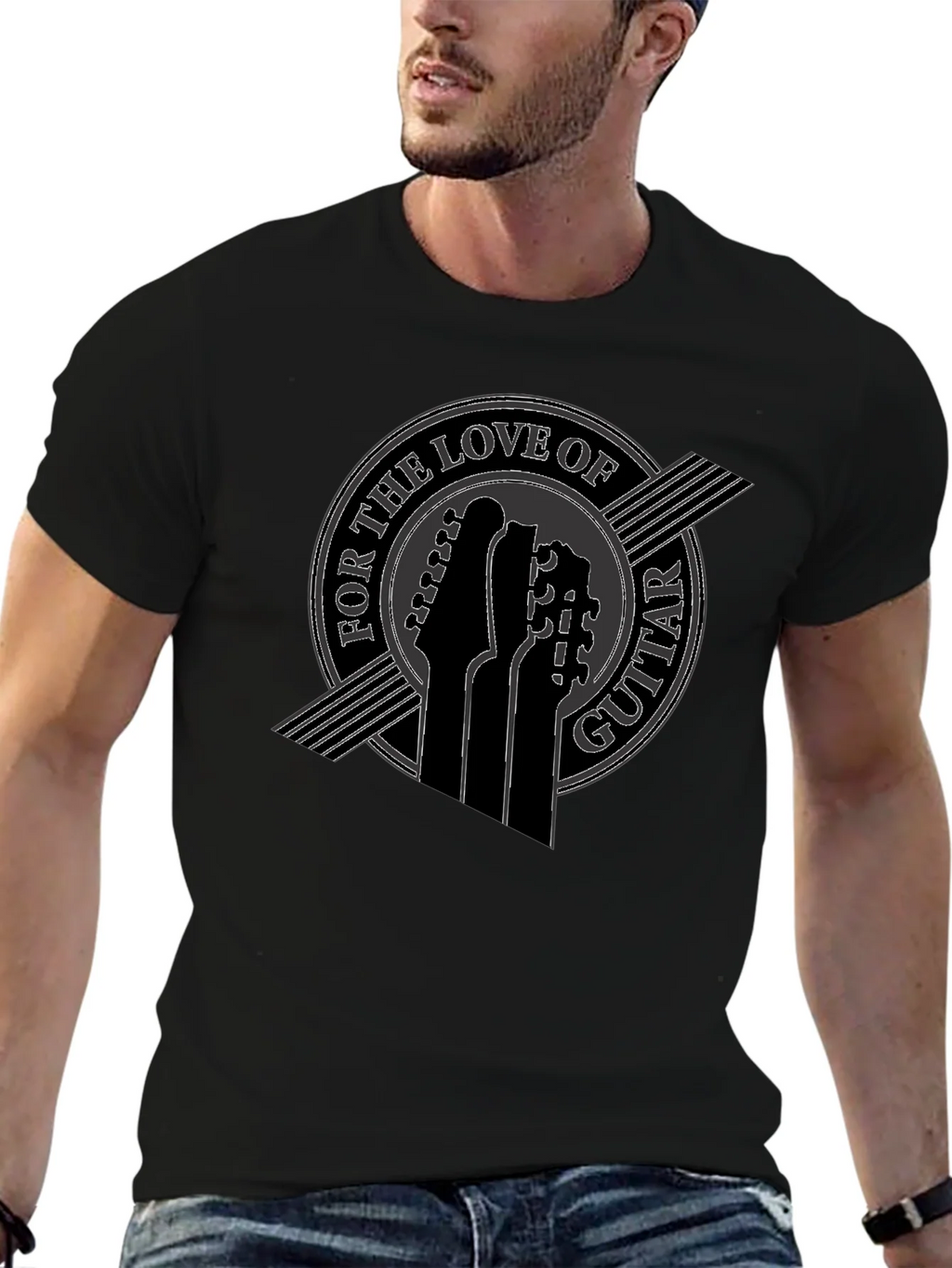 Guitar Love Tee - Black Graphic T-Shirt