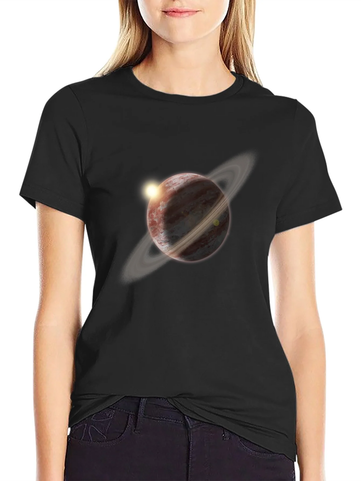Planet Graphic Tee - Space Saturn Rings