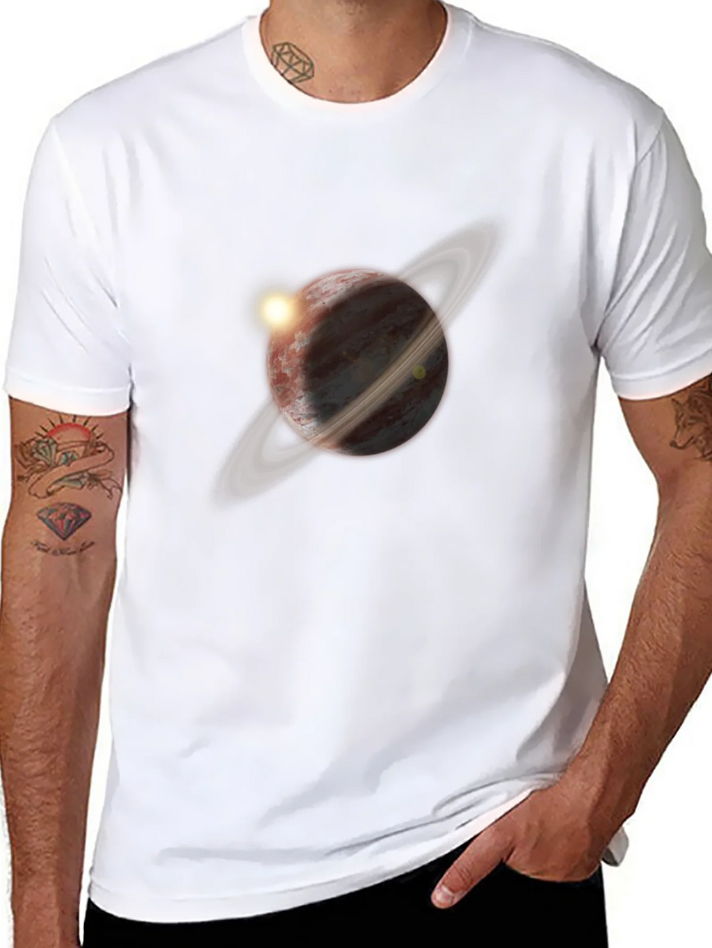Planet Graphic Tee - Space Saturn Rings