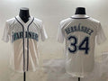 S.Mariners #34 F������|lix Hern������������ndez Player White Cool Base Stitched Baseball Jerseys