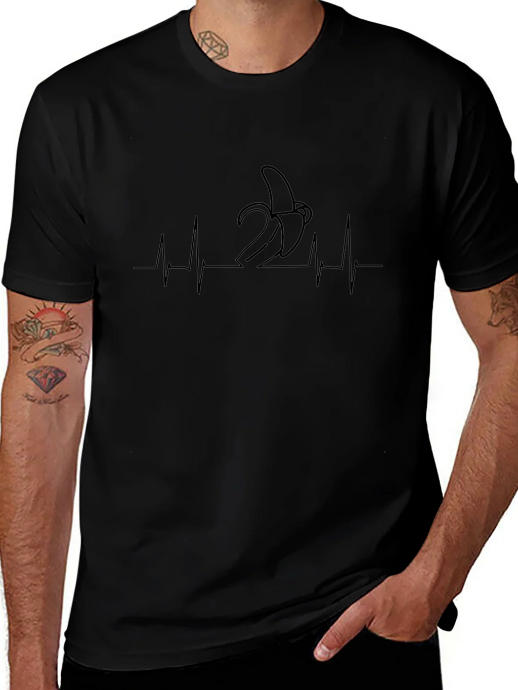 Banana Heartbeat Tee - Funny Graphic T-Shirt