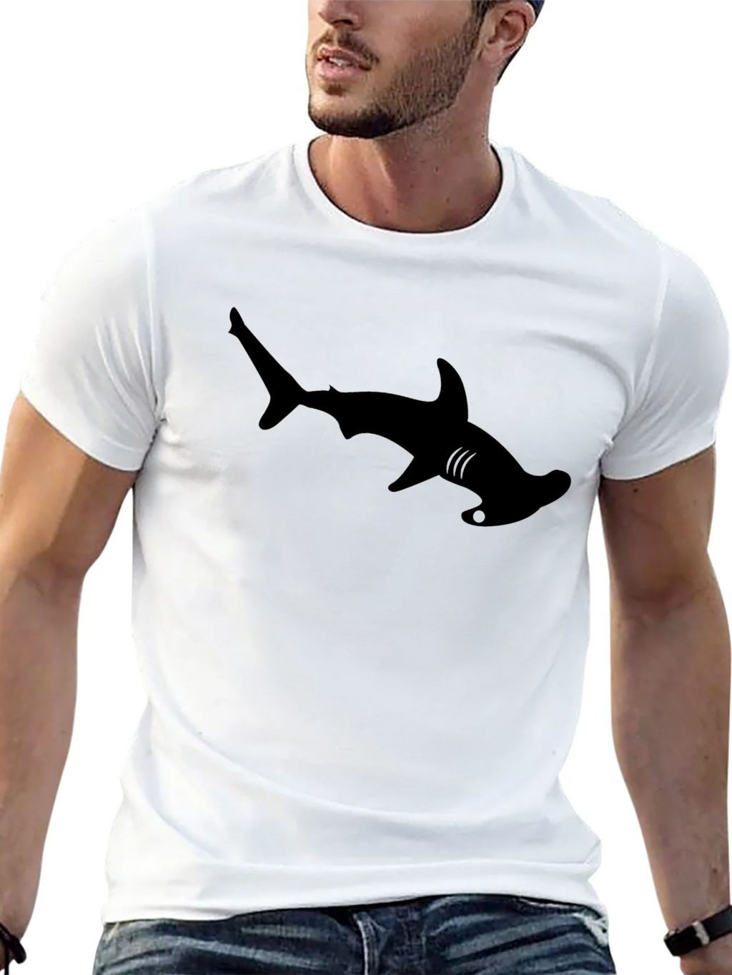 Hammerhead Shark Graphic Tee - Cool Black T-Shirt