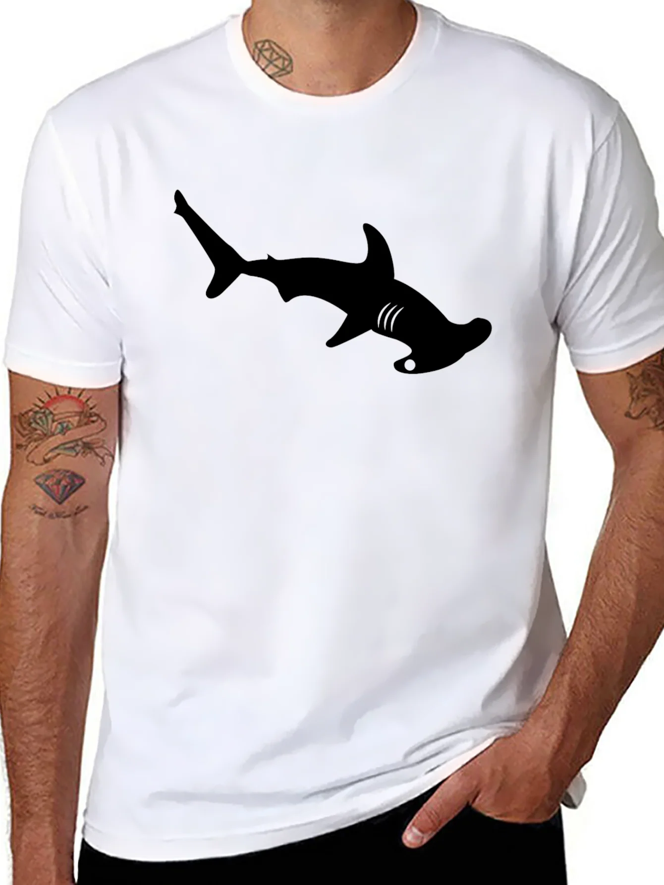 Hammerhead Shark Graphic Tee - Cool Black T-Shirt