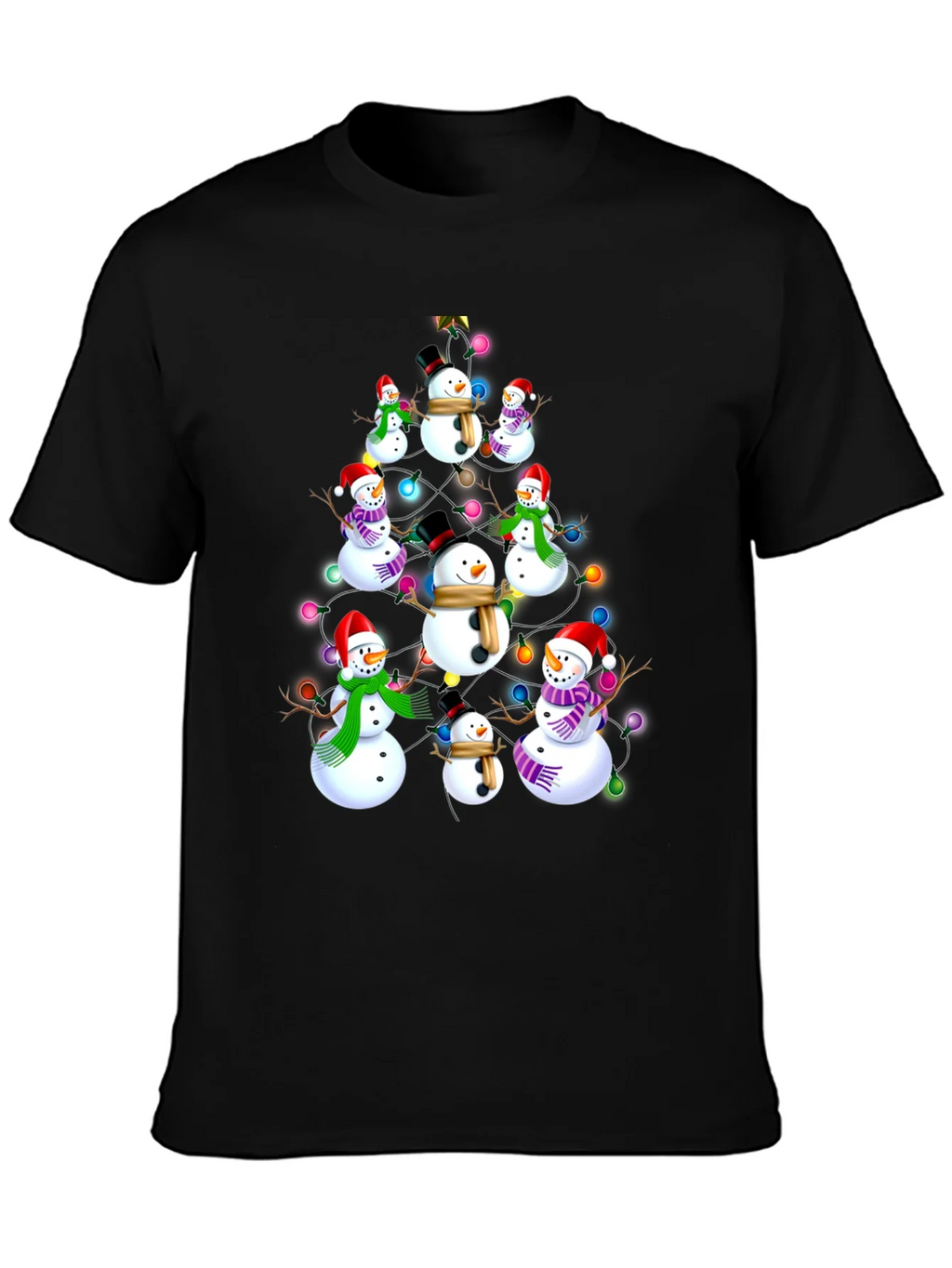 Festive Snowman Christmas Tree T-Shirt