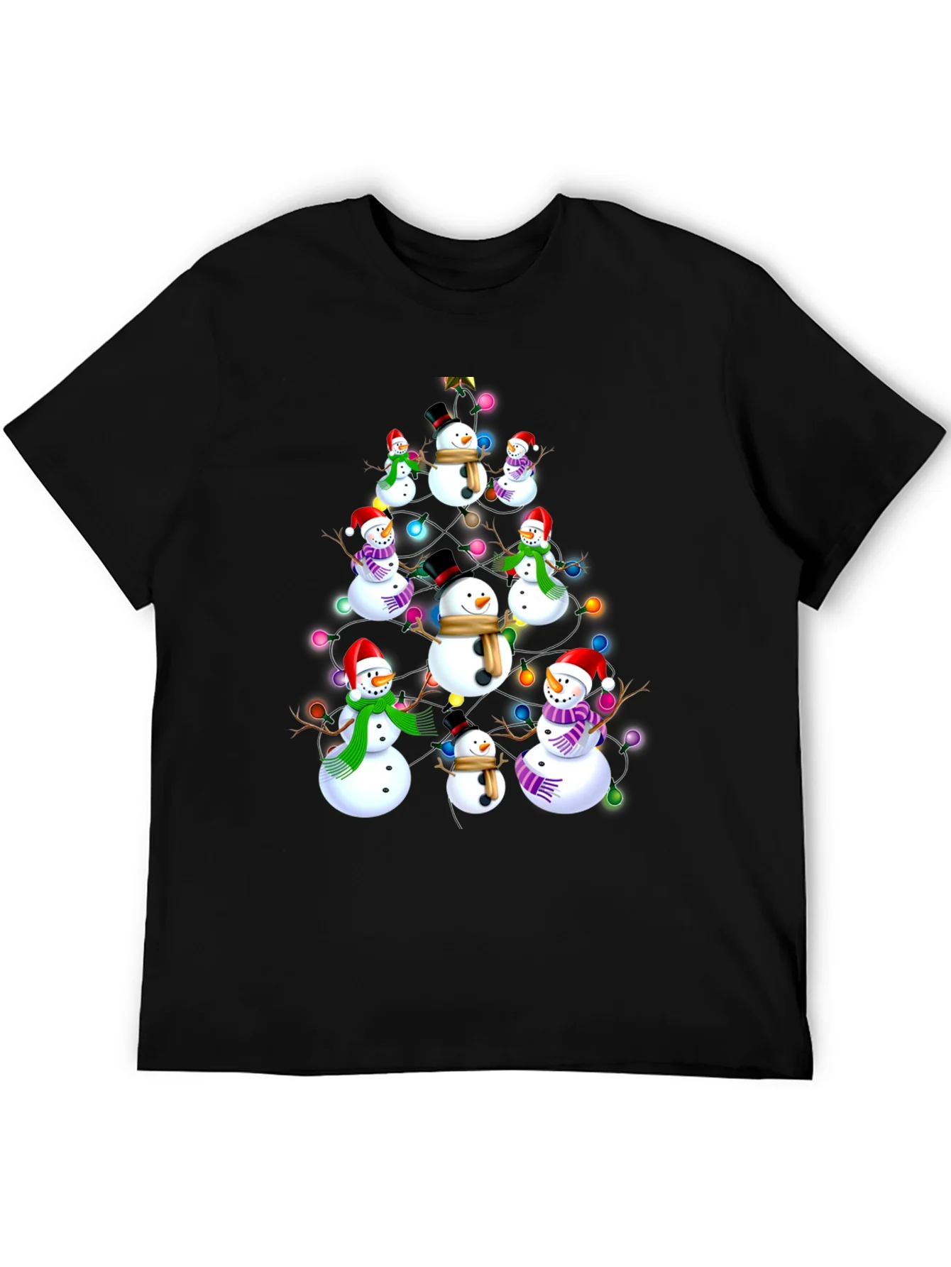 Festive Snowman Christmas Tree T-Shirt