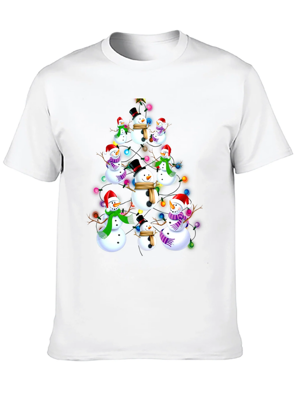 Festive Snowman Christmas Tree T-Shirt