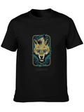 Urban Fox Graphic Print Black T-Shirt