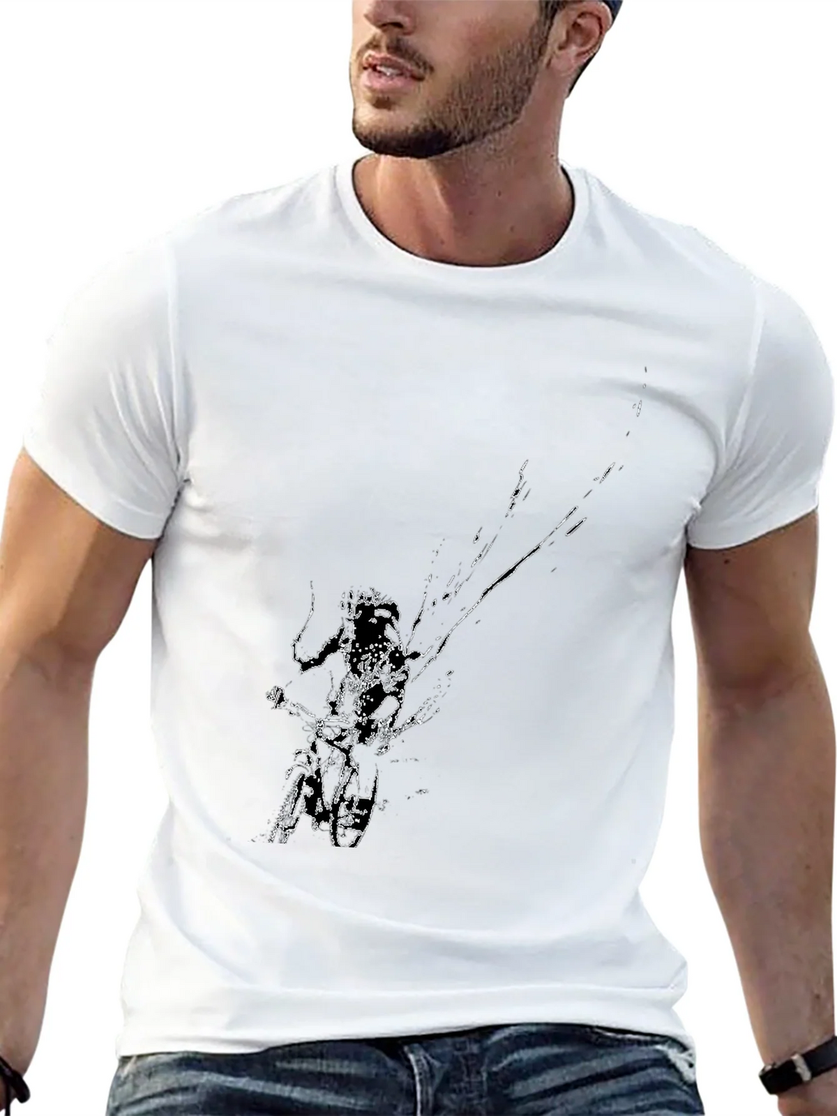 Skeleton Biker Graphic Tee - Cool Black T-Shirt