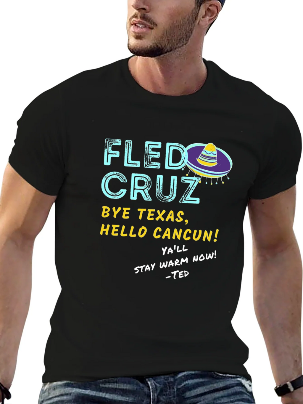 Fled Cruz Black Graphic T-Shirt