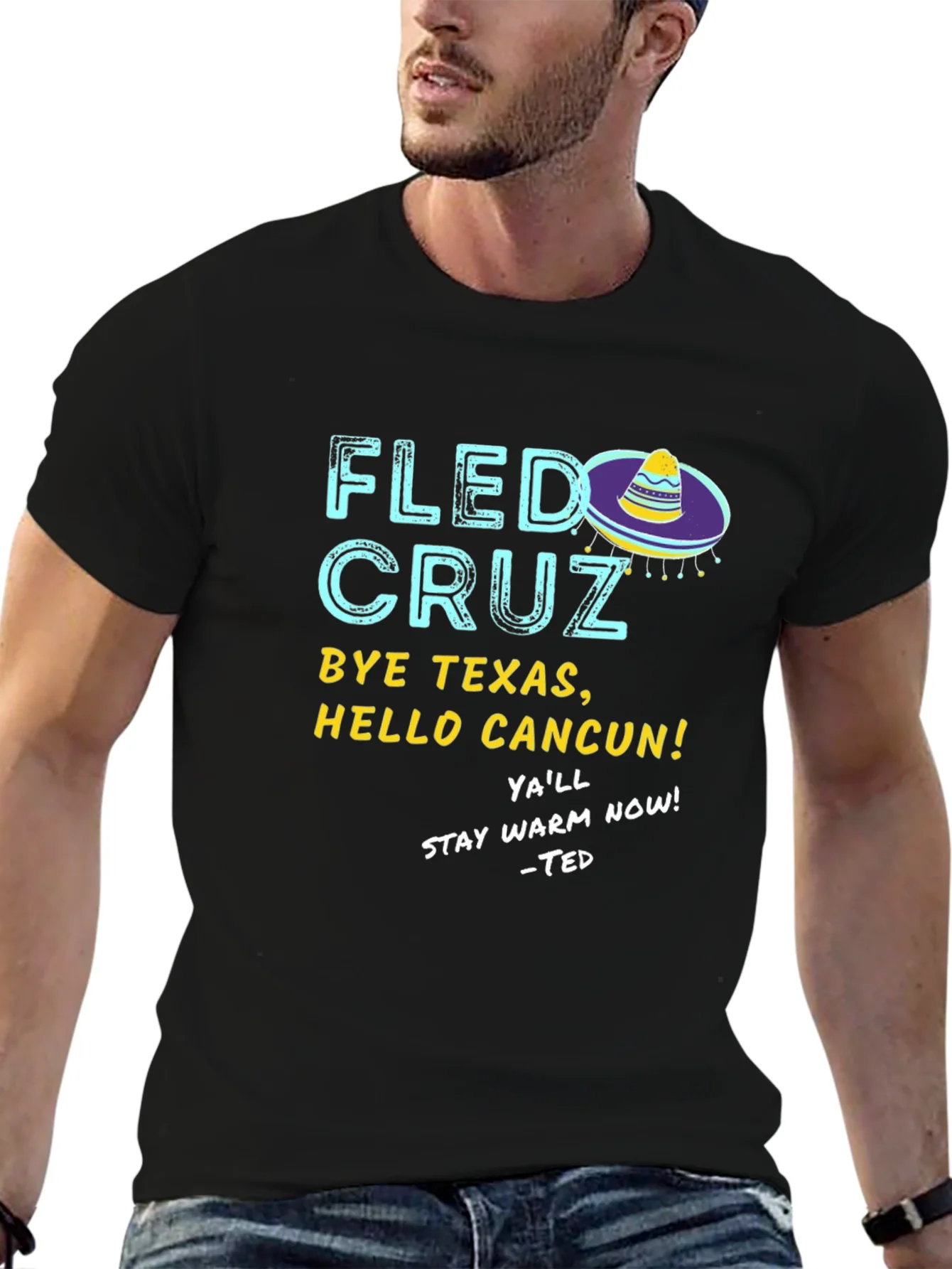 Fled Cruz Black Graphic T-Shirt