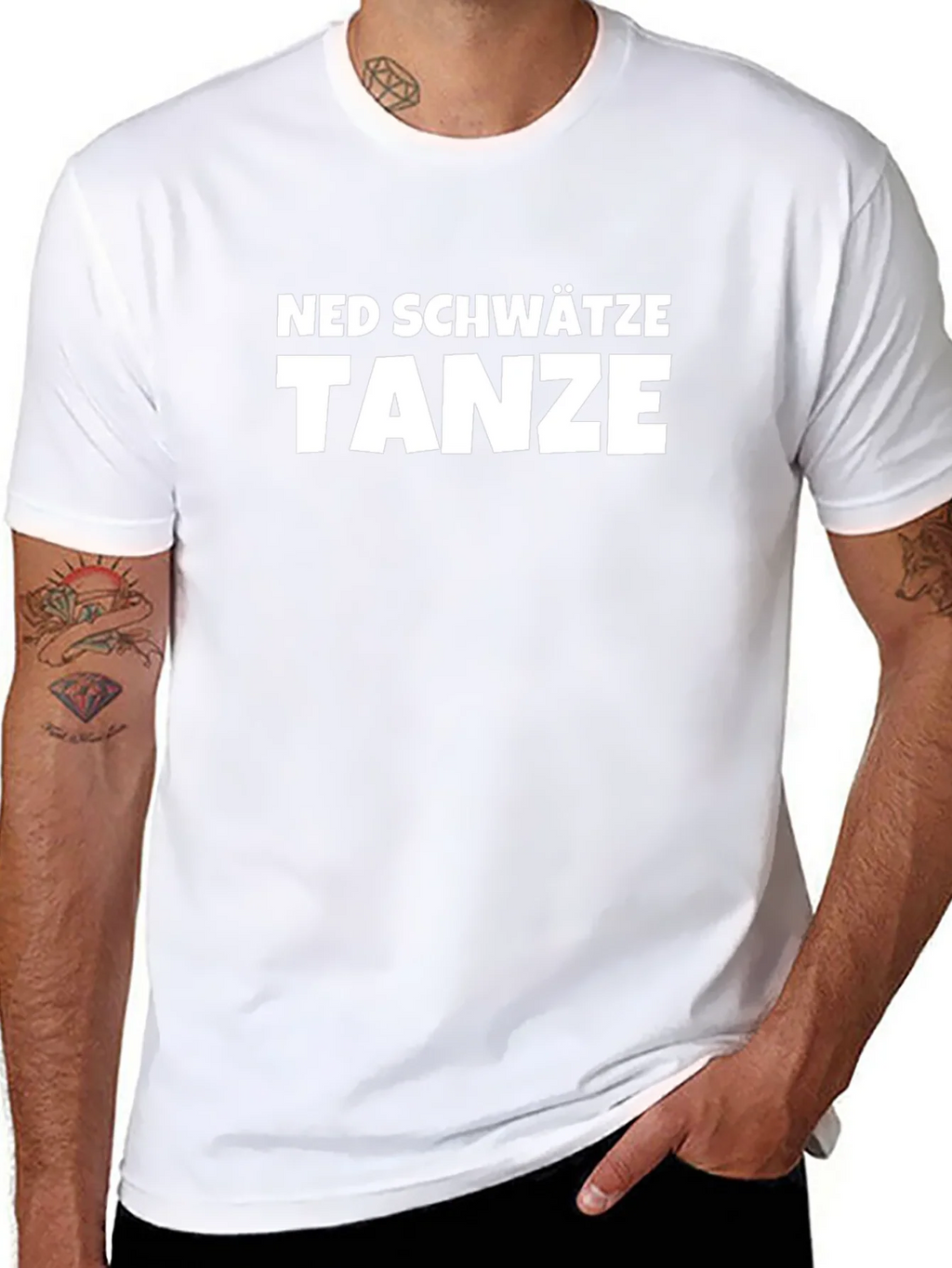 Ned Schwätze Tanze T-Shirt - Black Cotton Blend Tee