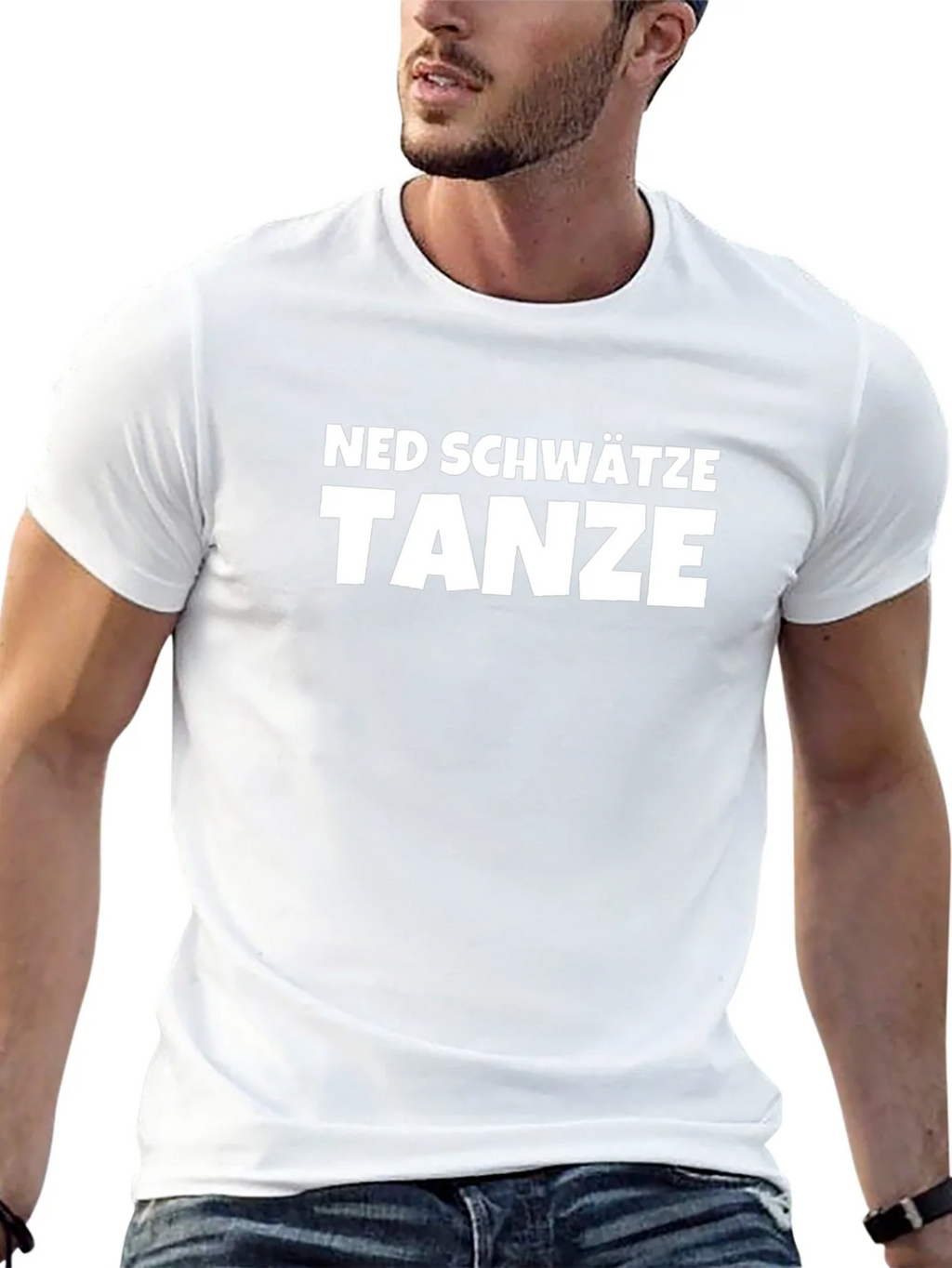 Ned Schwätze Tanze T-Shirt - Black Cotton Blend Tee