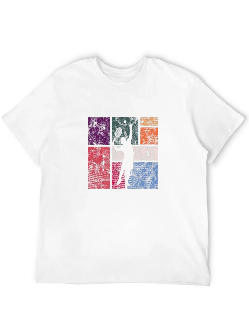 Retro Tennis Player Graphic T-Shirt - Black