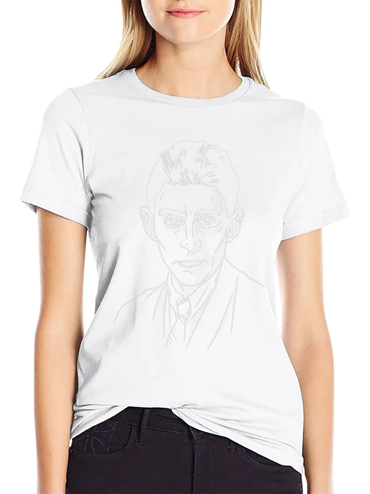Kafka Portrait Graphic T-Shirt - Black