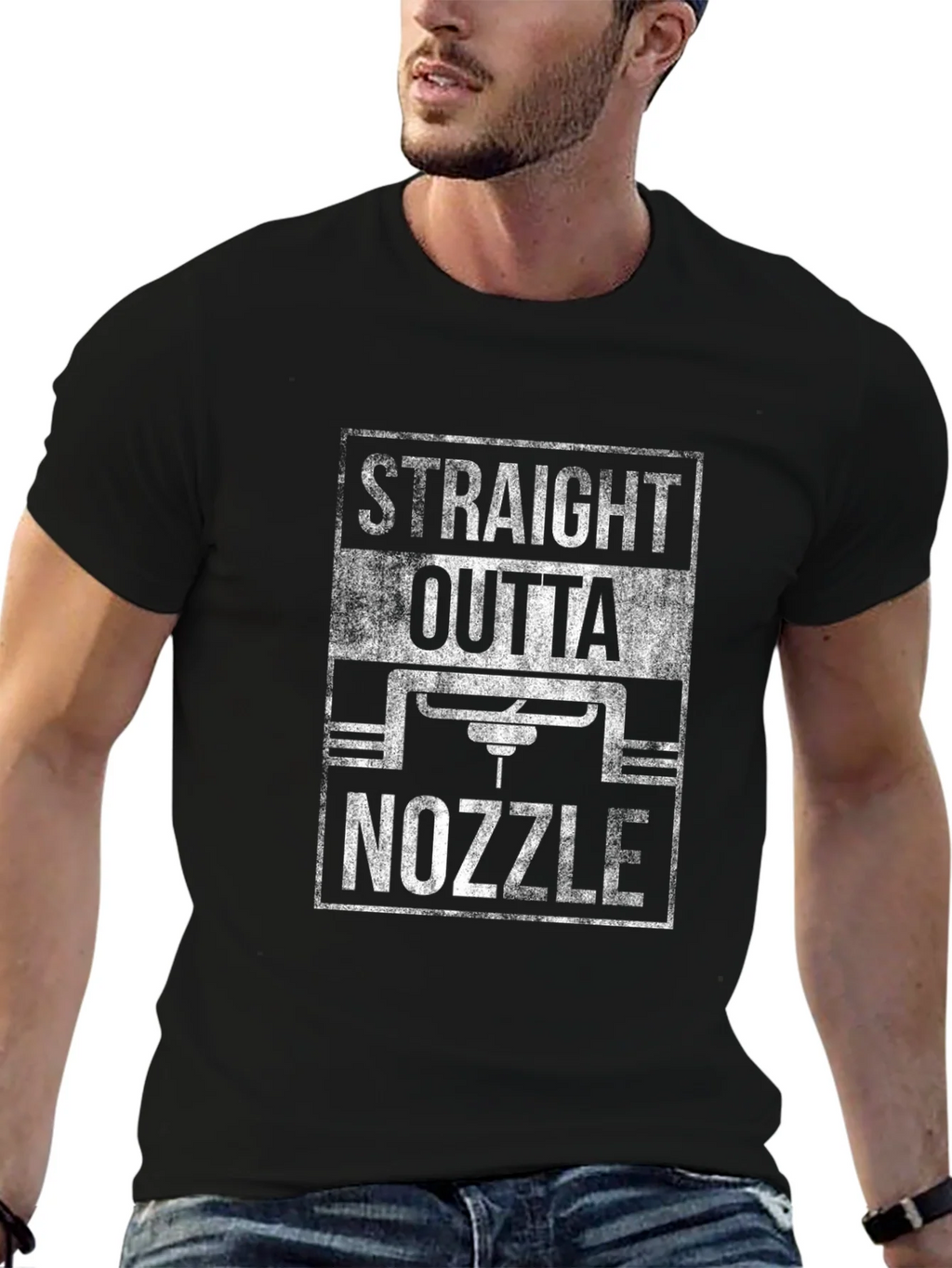 Straight Outta Nozzle T-Shirt - 3D Printing Fan Apparel