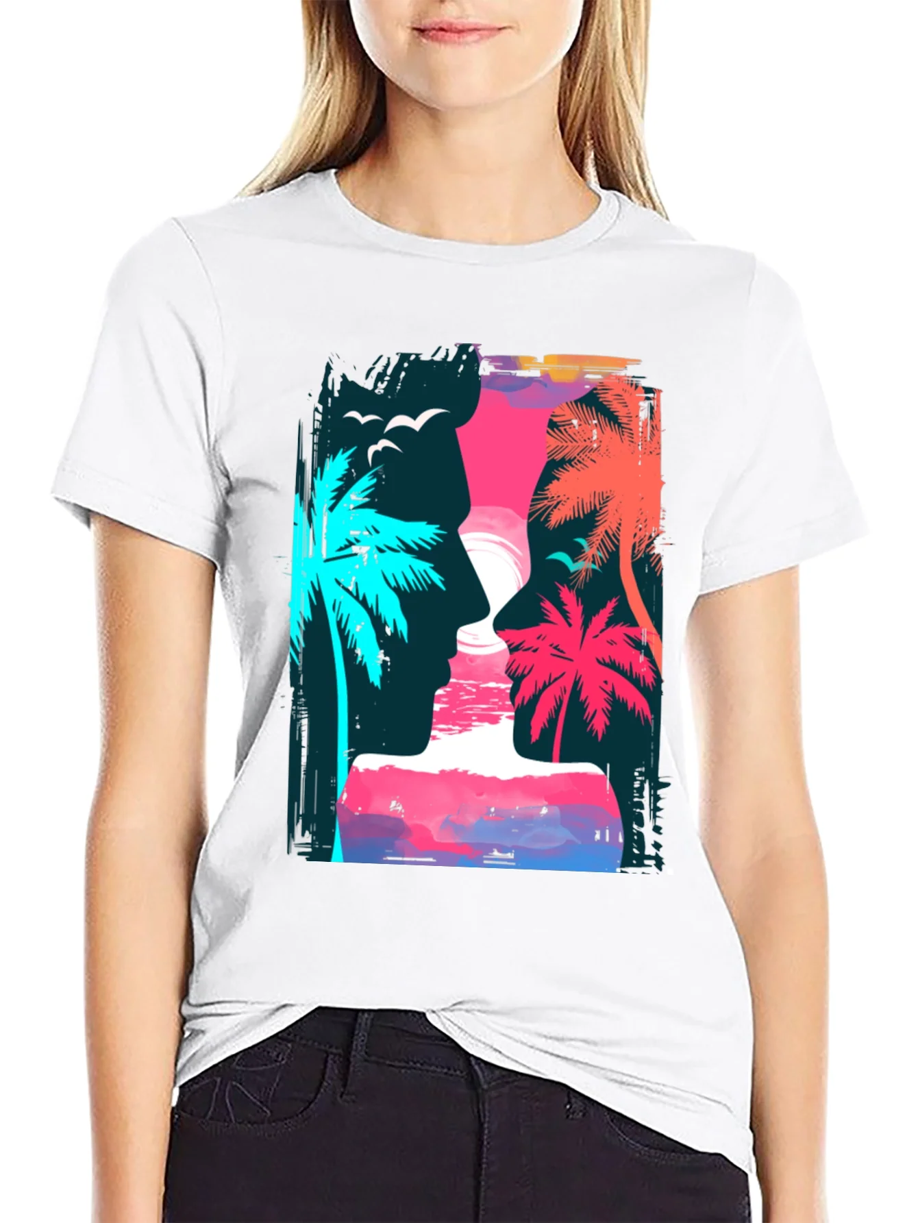 Tropical Sunset Graphic T-Shirt