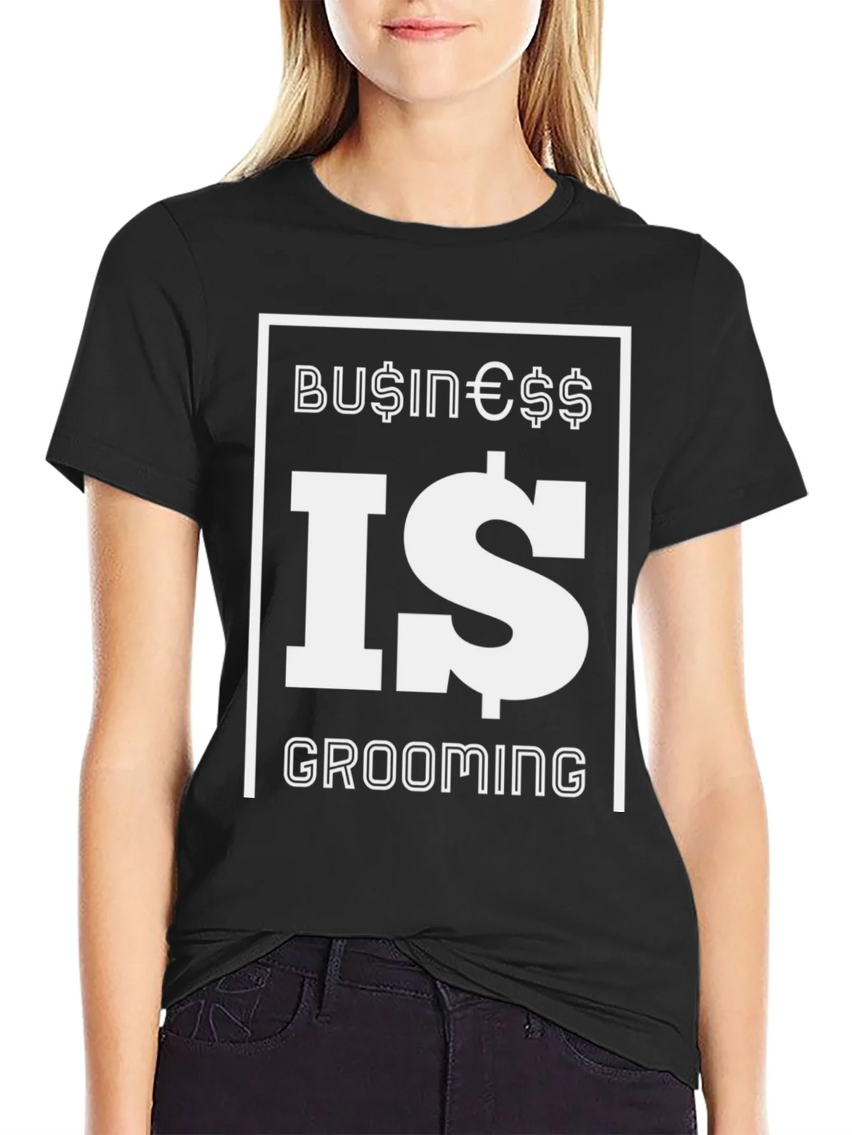 Business Is Grooming Graphic Tee - Stylish Black T-Shirt
