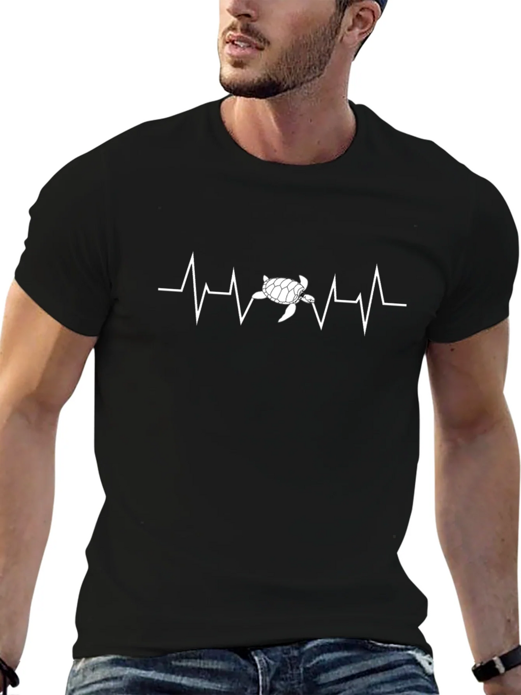 Turtle Heartbeat Graphic Tee - Eco-Friendly Style