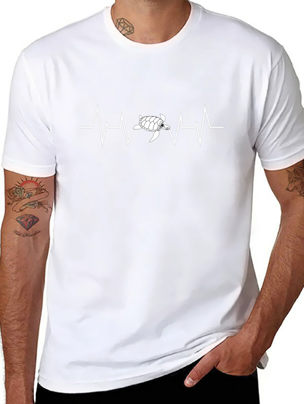 Turtle Heartbeat Graphic Tee - Eco-Friendly Style