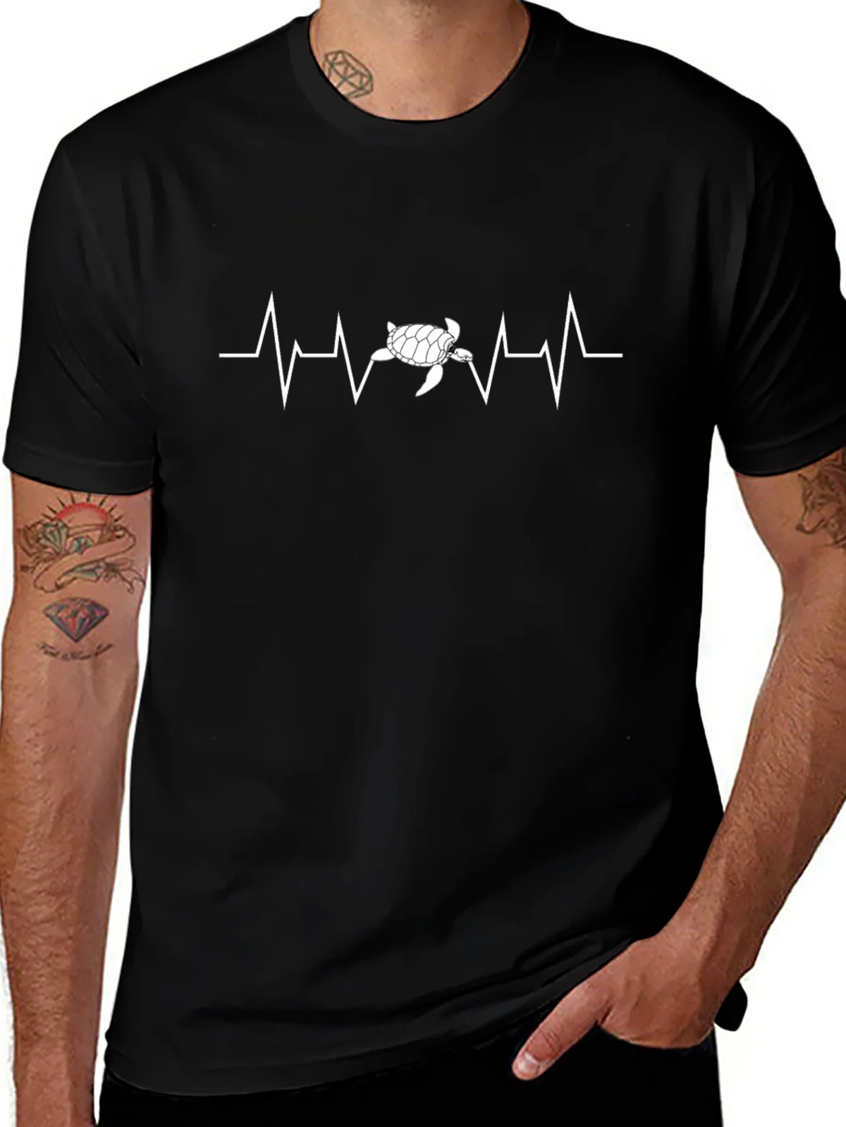 Turtle Heartbeat Graphic Tee - Eco-Friendly Style