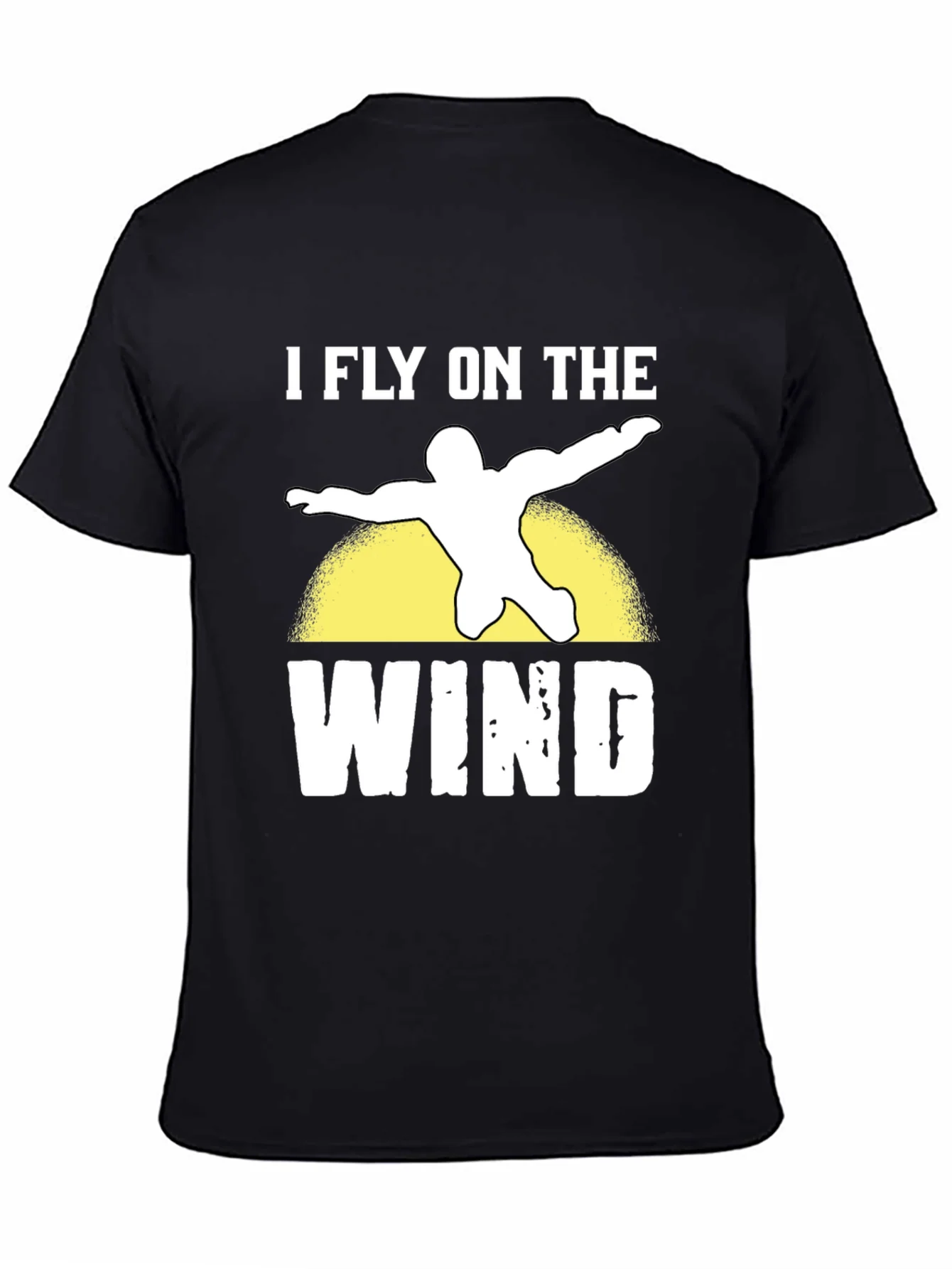I Fly On The Wind Skydiving Black T-Shirt