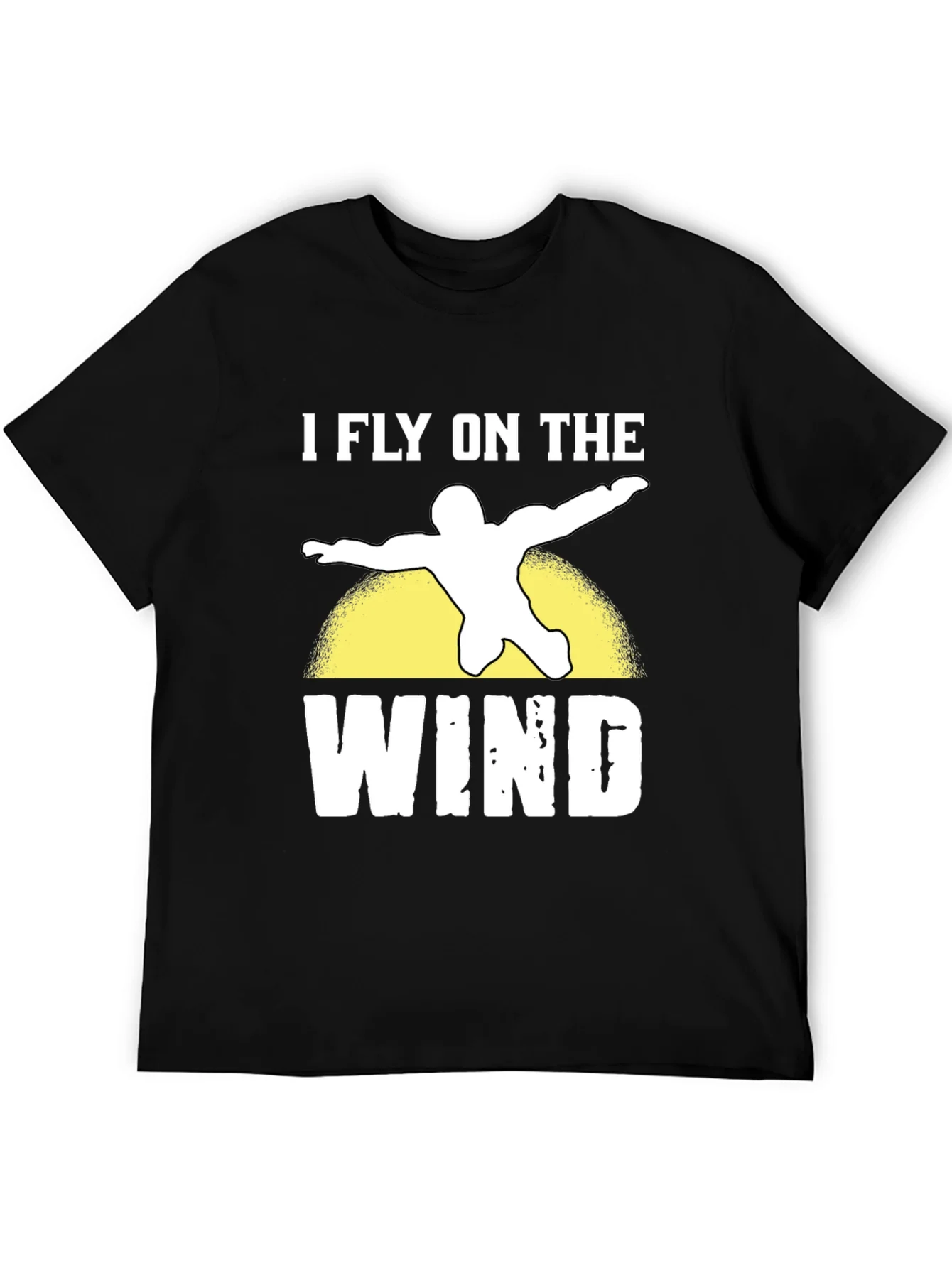I Fly On The Wind Skydiving Black T-Shirt