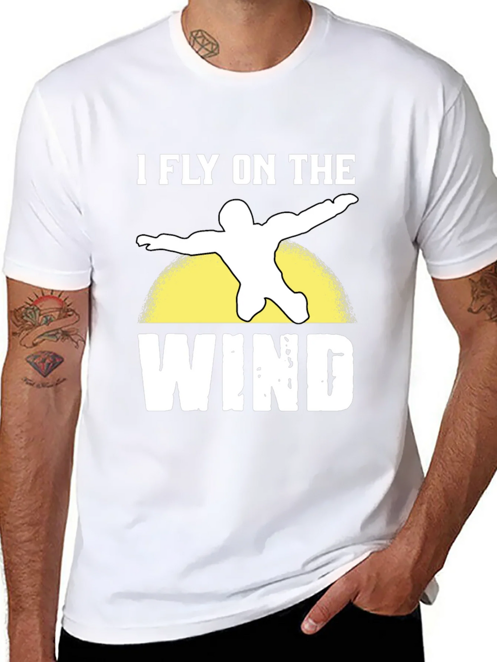 I Fly On The Wind Skydiving Black T-Shirt