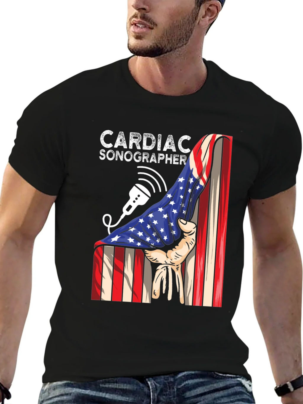 Cardiac Sonographer Patriotic T-Shirt
