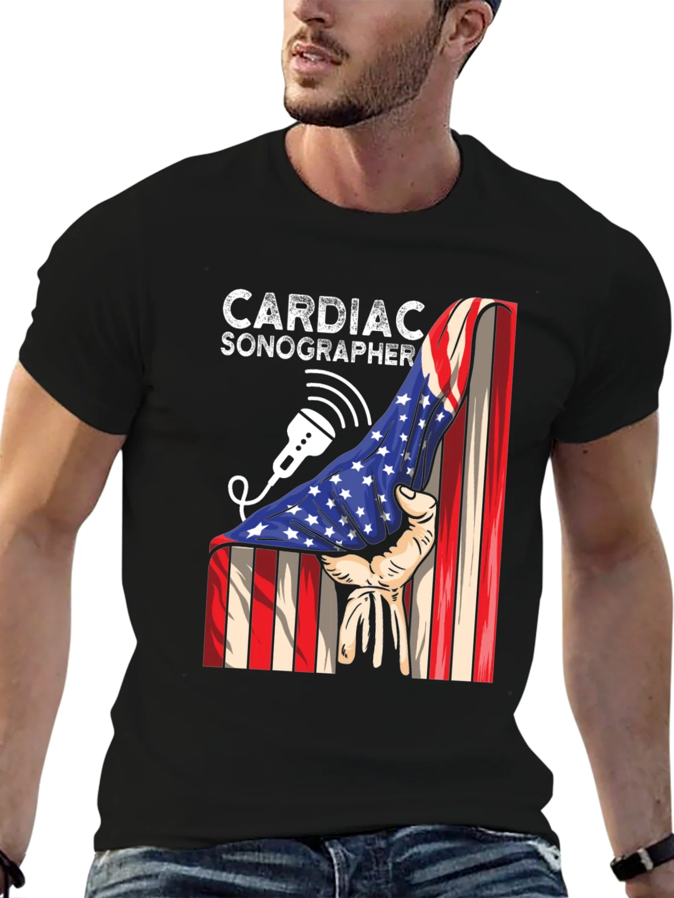 Cardiac Sonographer Patriotic T-Shirt