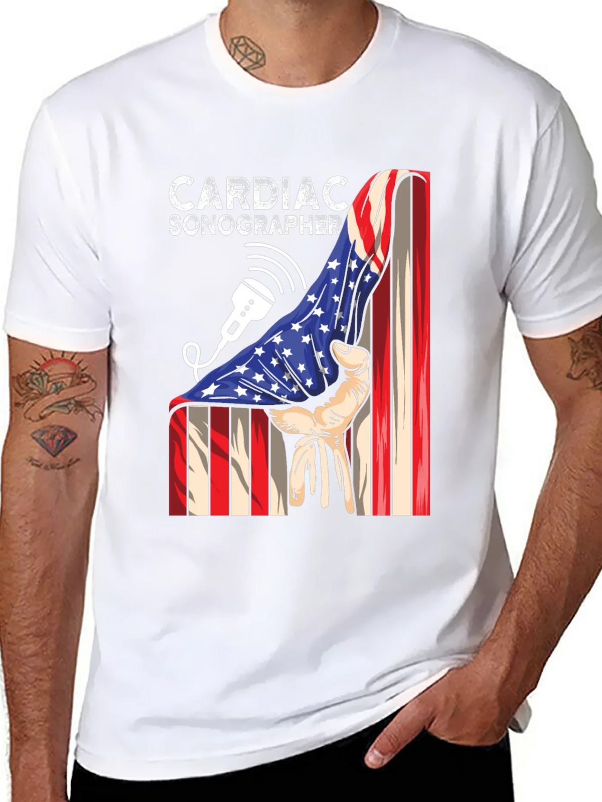 Cardiac Sonographer Patriotic T-Shirt