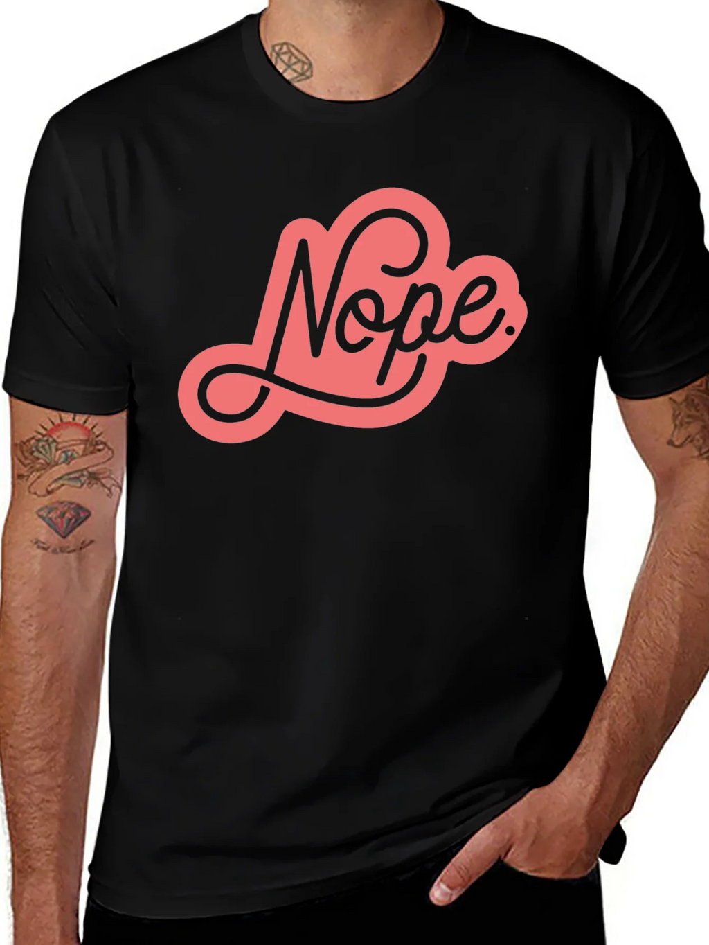 Nope Graphic Tee - Unisex Black Cotton T-Shirt