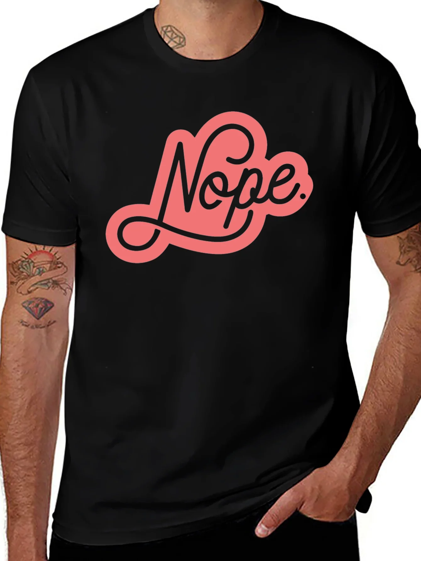 Nope Graphic Tee - Unisex Black Cotton T-Shirt