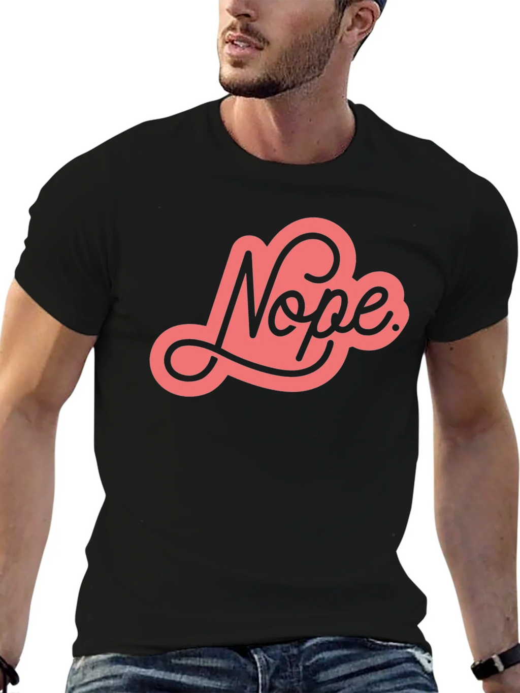 Nope Graphic Tee - Unisex Black Cotton T-Shirt