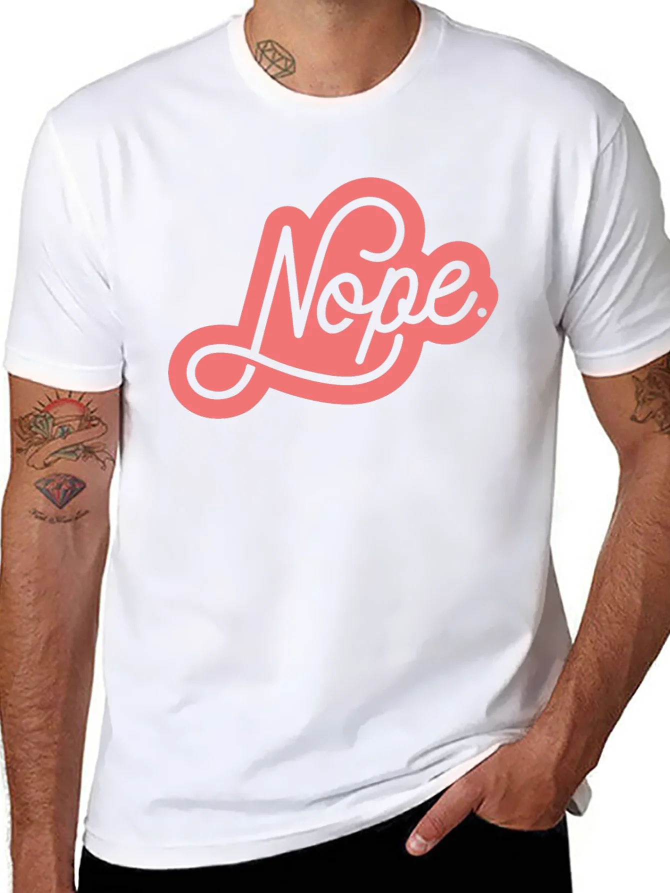 Nope Graphic Tee - Unisex Black Cotton T-Shirt