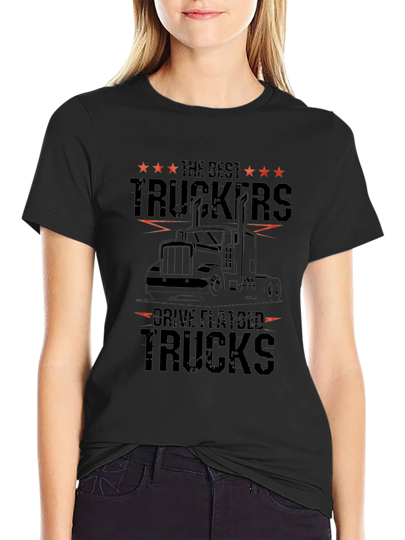 Best Truckers Drive Flatbed Trucks Graphic Tee