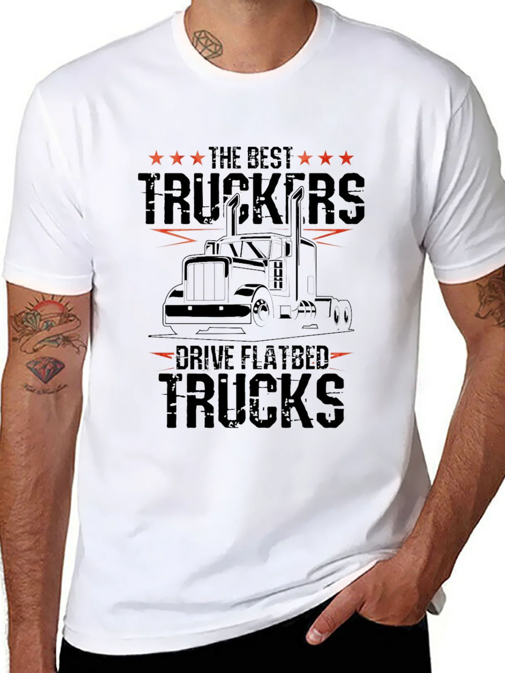 Best Truckers Drive Flatbed Trucks Graphic Tee