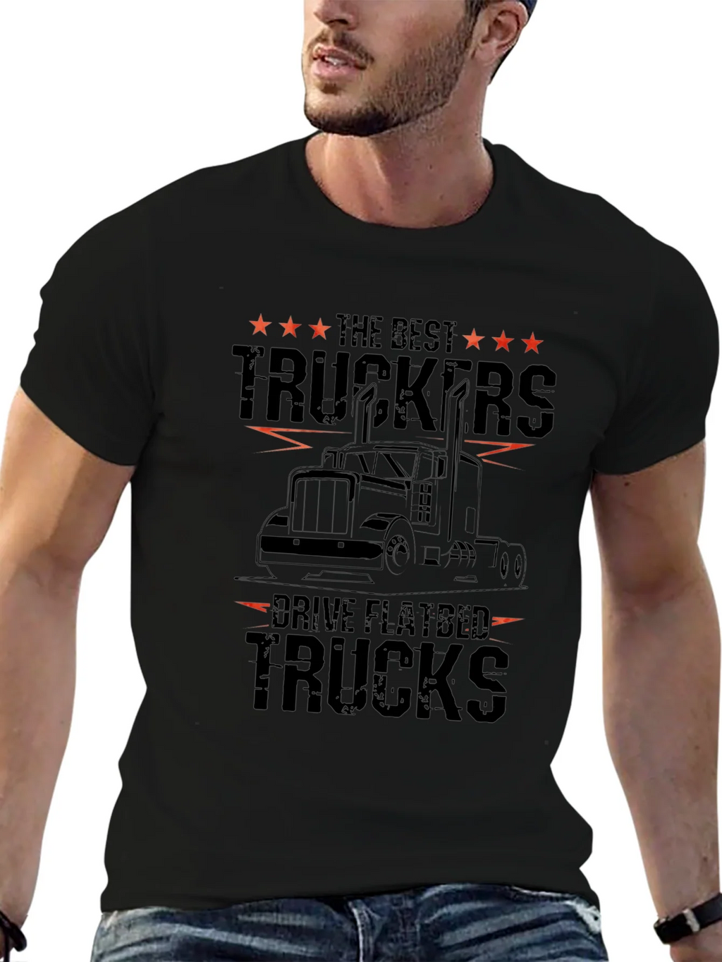 Best Truckers Drive Flatbed Trucks Graphic Tee
