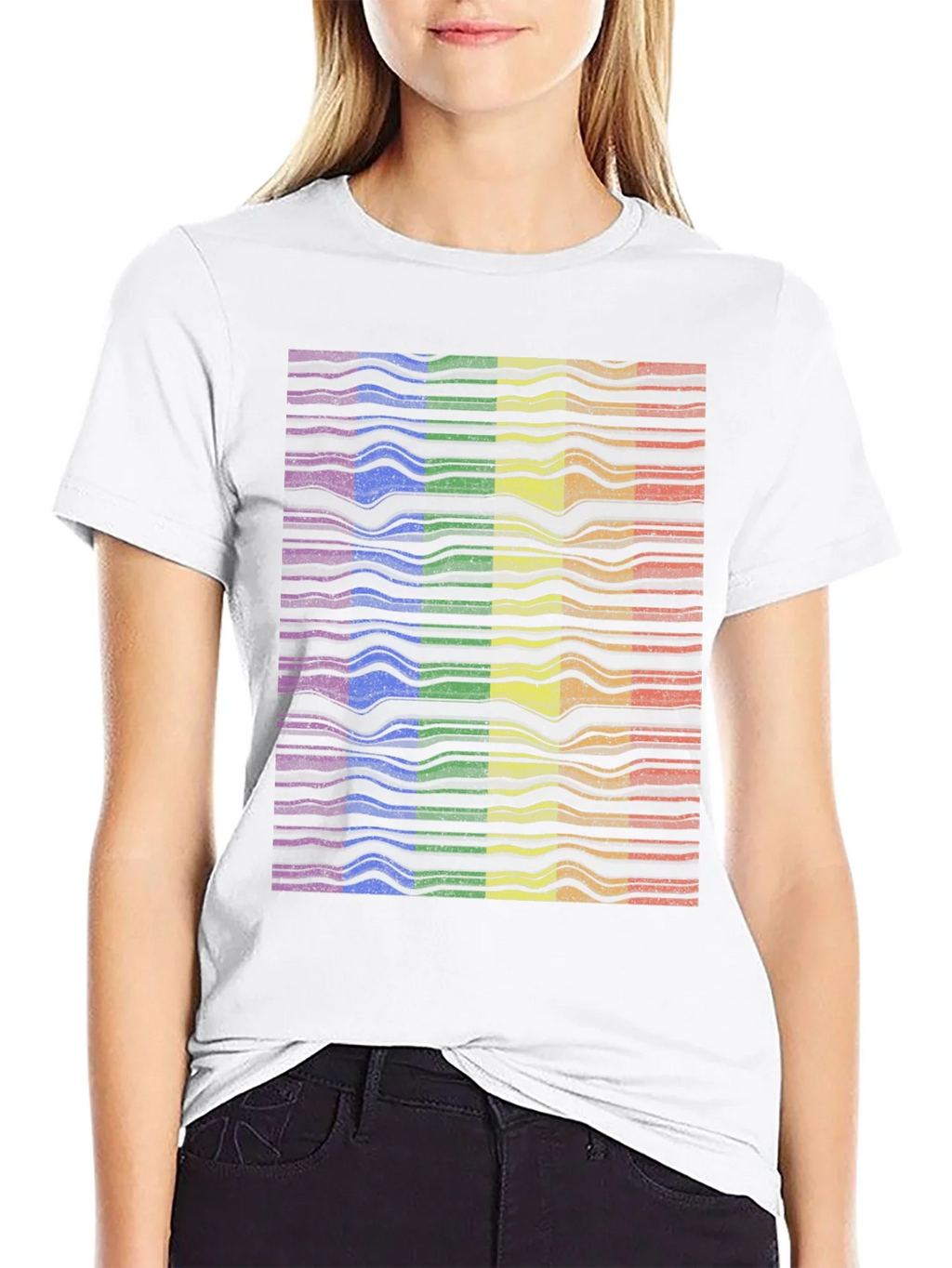 Rainbow Wave Graphic T-Shirt - Prideful Style