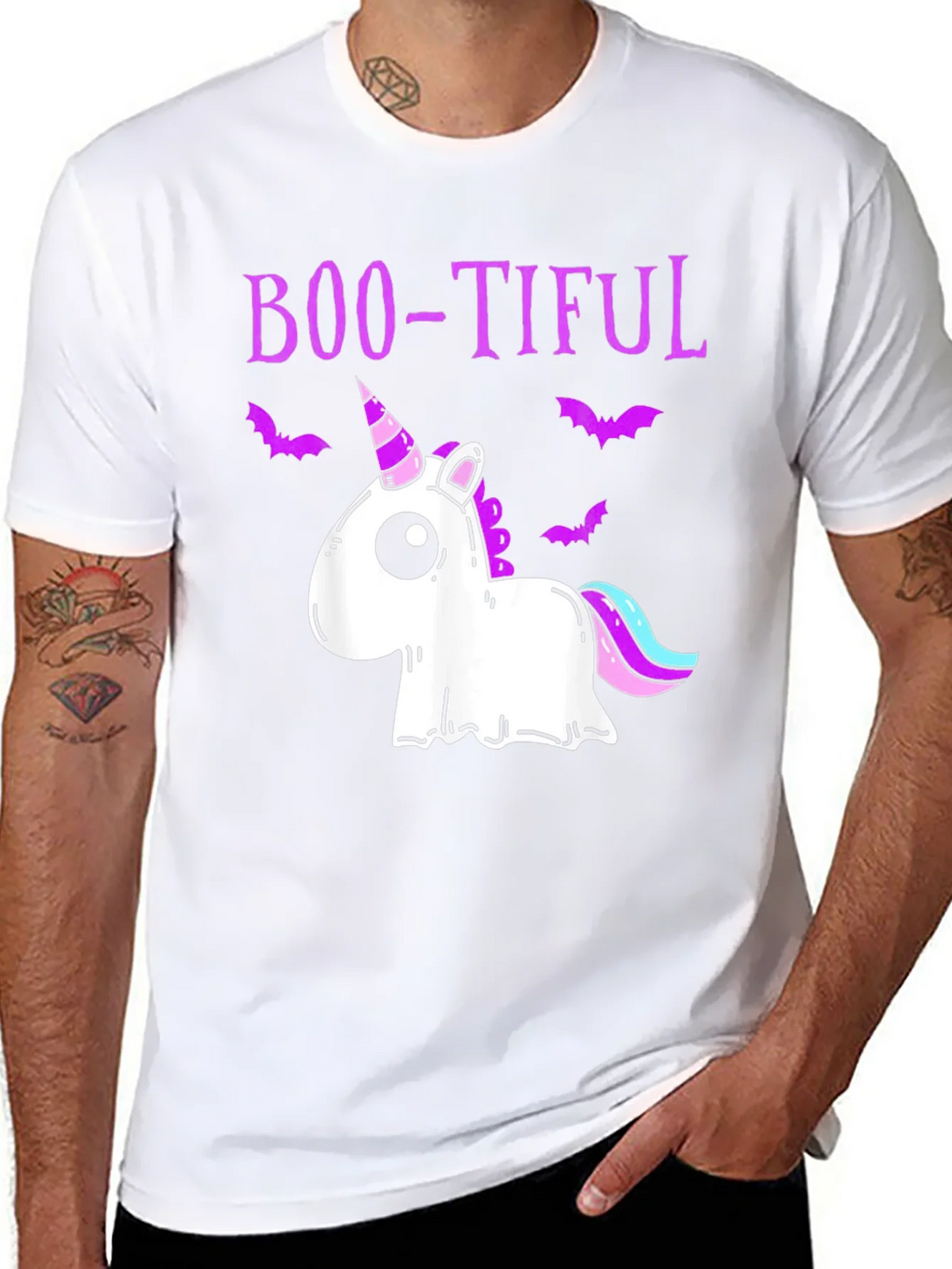 Boo-tiful Ghost Unicorn Halloween T-Shirt